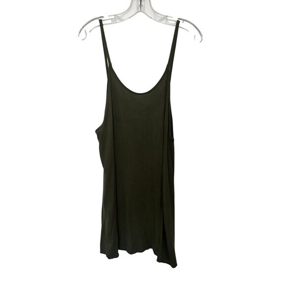 Purr Melrose Olive Green Slinky Mini Dress Spaghetti Straps Oversized Small Boho - Picture 1 of 4